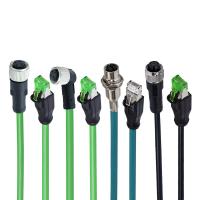 M12 aos conectores de cabo Rj45 impermeáveis uma comunicação da rede Ethernet de 4/8 núcleos