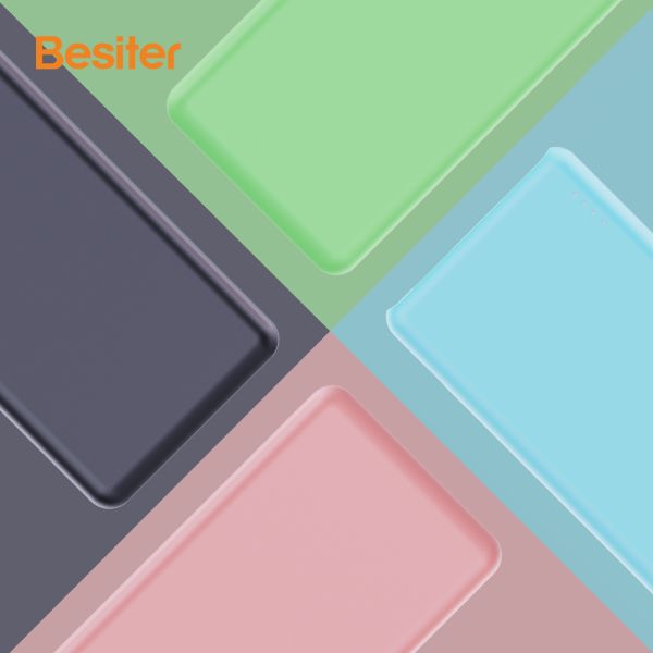 LED Display Mini Portable Charger Ultra Slim Power Bank Macaron Colors 5000mAh