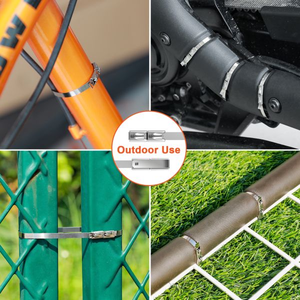11.8 Inch 304 Stainless Steel Zip Ties Multi Purpose Double Headed Heavy Duty For Outdoor