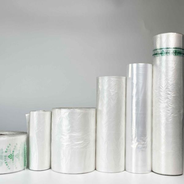 Supermarket Household Roll Type Plastic Garbage Bag with Flat Mouth and Point Break