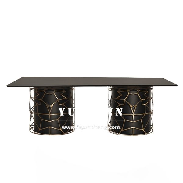 Wholesale Luxury Living Room Furniture Interior Night Club Exterior Turkey Design Black Stainless Steel Table for Wedding