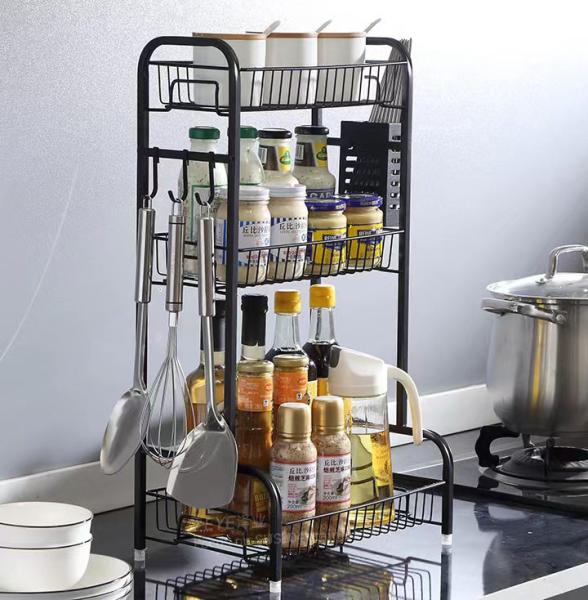 Stainless Steel Condiment Storage Rack , 3 Tiers Countertop Spice Shelf ODM