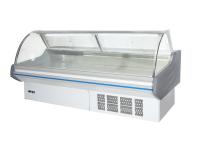 o refrigerador longo da exposição do supermercado fino de 2m com compressor de Embraco, carne refrigerou contra