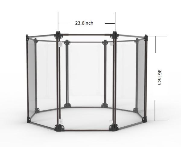 Fecho de metal dobrável para animais de estimação interior Playpen acrílico transparente para animais