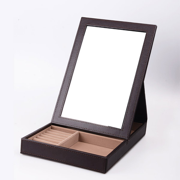 Хандмаде роскошная коробка дисплея ювелирных изделий с зеркалом внутри изготовленных на заказ логотипа/размера