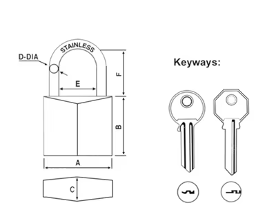 Rarlux Best Padlock Rhombic Brass Padlock with 3 Nickel-plated Keys