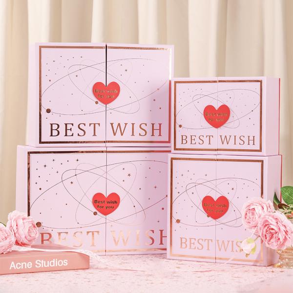 Luxury Double Opening Cosmetic Gift Box with Gold Foil Design