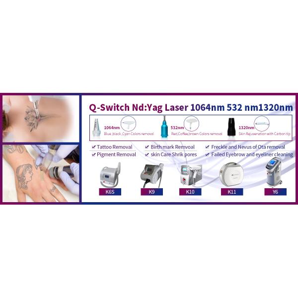 машина портативный q удаления татуировки лазера 220v 532nm переключила Yag