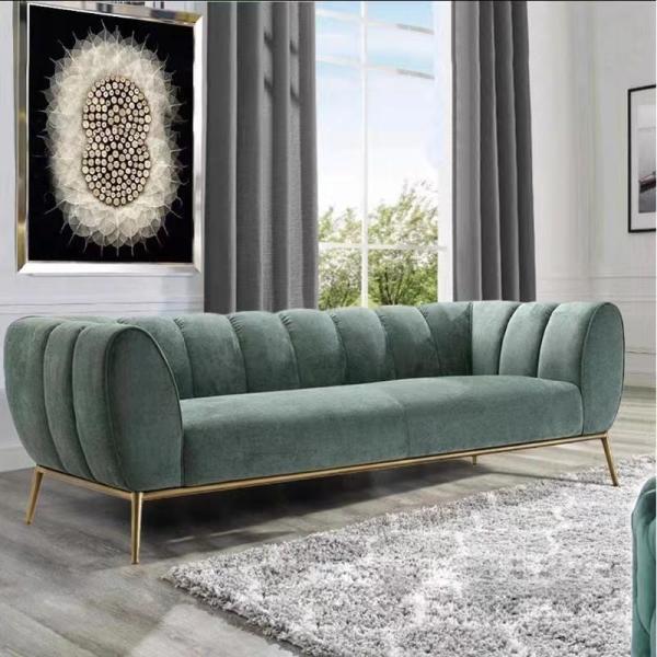 Modern Interior Green Velvet Sofa For Star Hotel Room Reception