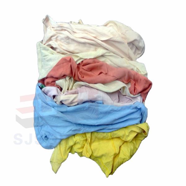 Mixed Color 100% Cotton T Shirt Industrial Wiping Rags Cutting Used Clothes Cotton Cleaning Cloth Rags
