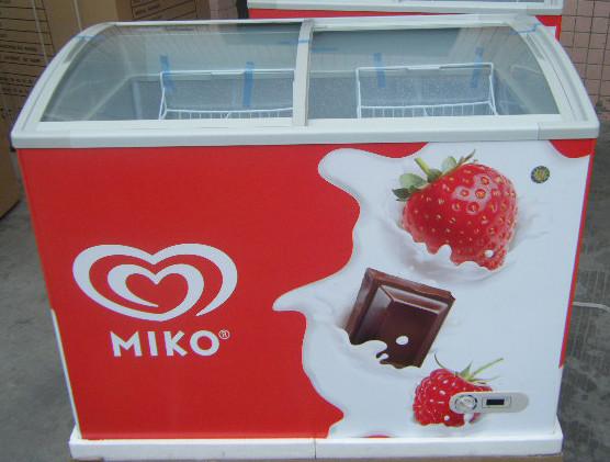 255L 4 Foot Chest Freezer , Two Doors Commercial Ice Cream Freezer