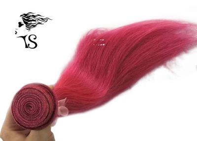 Red Straight Long Human Hair Extensions , No Smell Machine Weft Hair Extensions