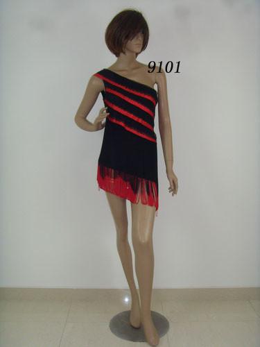 Mature Harem Competition Dance Costumes Diagonal Neckline Red Ladies Knee Length Skirts