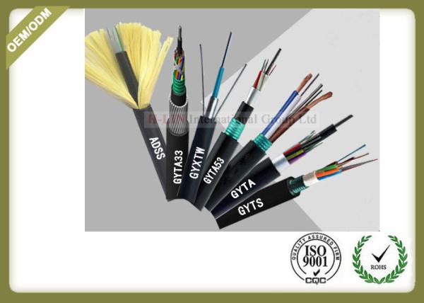 All dielectric 6 12 24 48 96 144C Outdoor Fiber Optic ADSS Cable SM Aerial Self Supporting For 100~200M Span with FRP