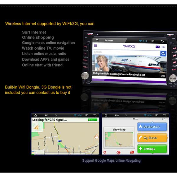 Ouchuangbo Auto Radio Player for Universal Car DVD Android 4.2 Sat Navigation Stereo System OCB-2812B