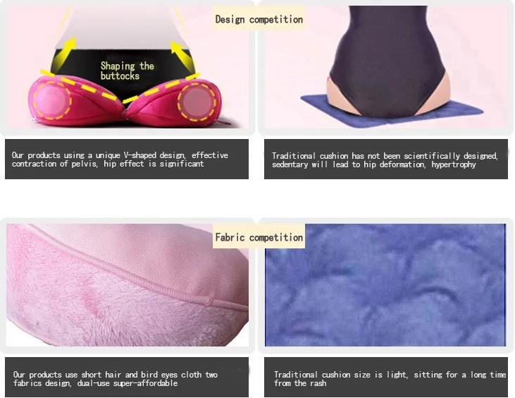 Supportive Coccyx Memory Foam Back Support Pillow for Car and Aircraft Anti-Decubitus