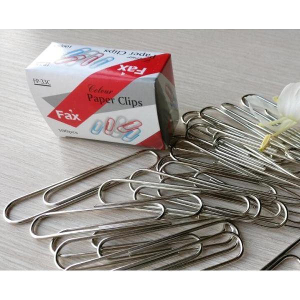 100 PCS/Box Silver Zinc Finish Round Shaped 25mm Metal Paper Clips