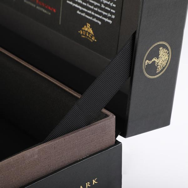 Gold Foil Personalised Gin Single Wine Bottle Gift Box Whisky Brandy Boxes Packing