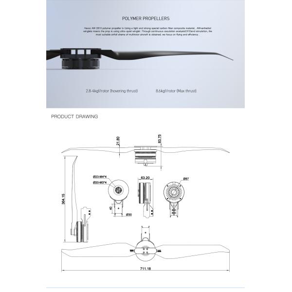 8X-10 M8C10 Drone Arm Set  Brushless Motor