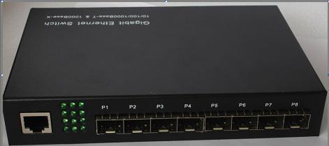 Full Duplex 9 Ports Fiber Optic Ethernet Switch With 8 SFP Sockets