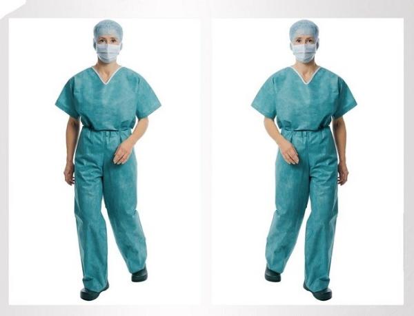 Vestuários curtos médicos descartáveis respiráveis da luva de SMS PP dos vestidos confortáveis
