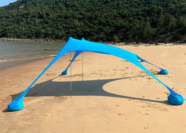 Blue Leica Polyester Pop Up Beach Sun Shade Tent Uv Protection 210X210X170CM