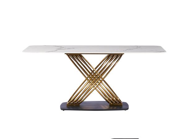 ODM OEM Luxury Modern Dining Table Set Ceramic Chrome Gold Silver