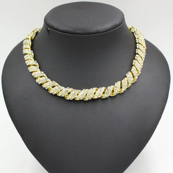 Brand New Men Women Hip Hop Rapper Necklace Gold Plated Rhinestone Iced Out Curb Cuban Chain Necklace For Women Gifts