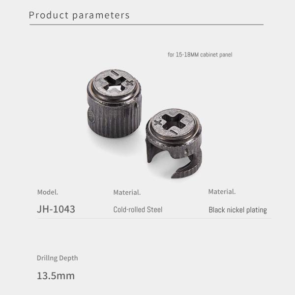 Reliable Minifix Cam Lock 13.5mm Height Panel Connector For Modular Furniture Systems