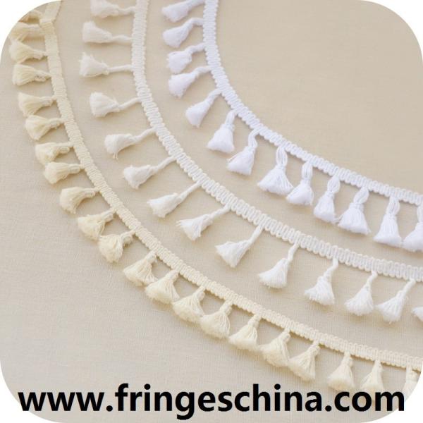 Hot selling handmade colorful hanging ball lace cotton trimmings tassels fringes for home decoration