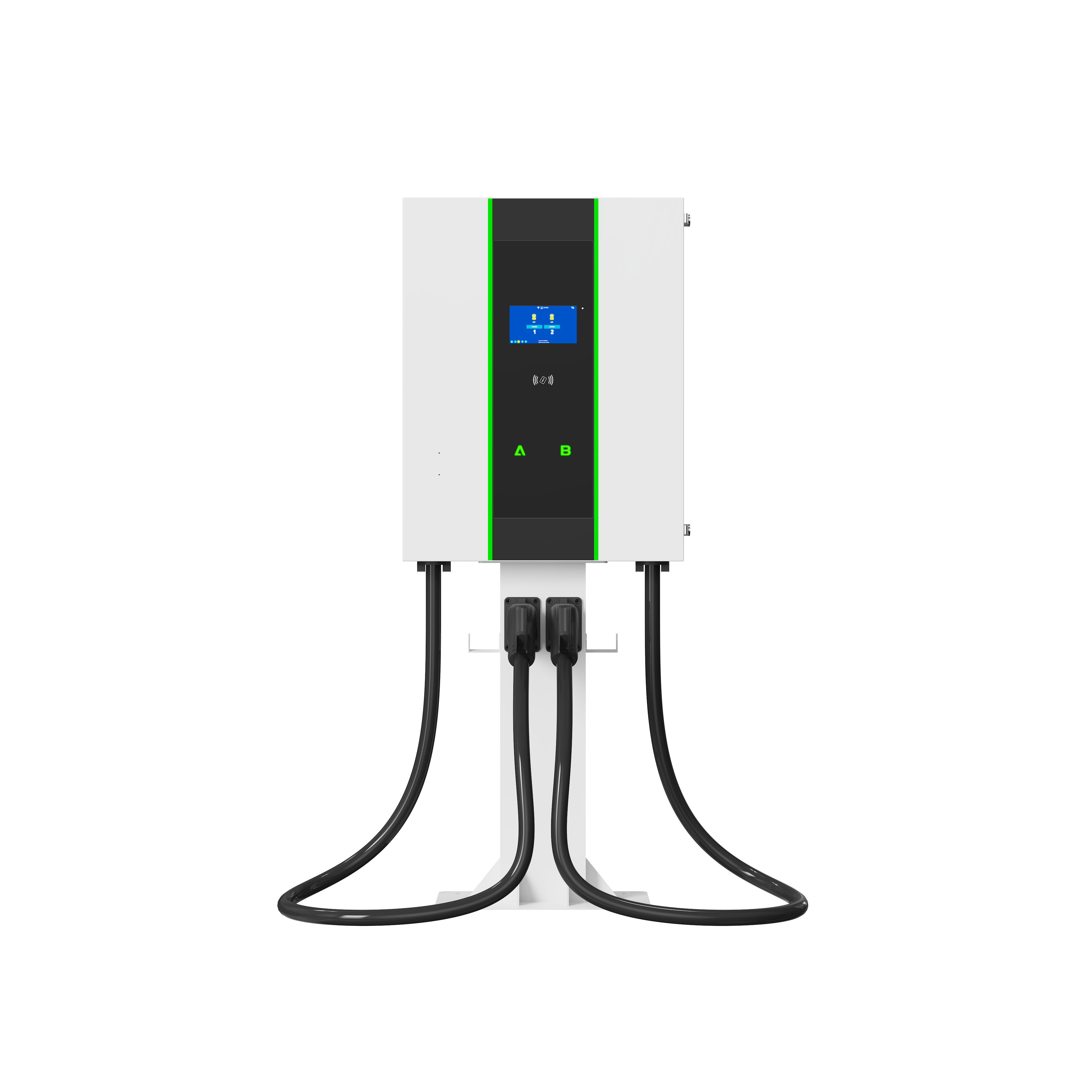 40kW 380V Multiple Languages DC Fast EV Charging Station Dual Gun CCS1 CCS2 GB/T CHAdeMO OCPP Commercial Charger