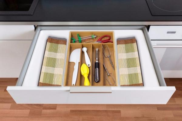 eco-friendly bamboo cutlery tray kitchen cutlery tray cheap bamboo trays with adjustable