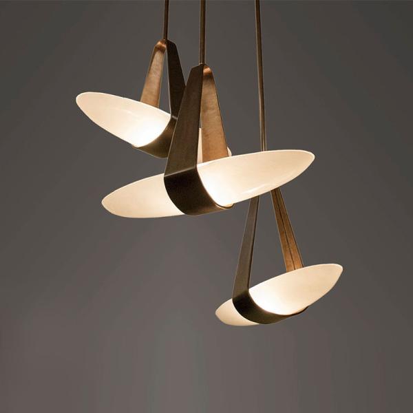 Nordic Modern Creative D40cm*H50cm Leather Glass Pendant Light Chandelier for Living Room and Dining Room