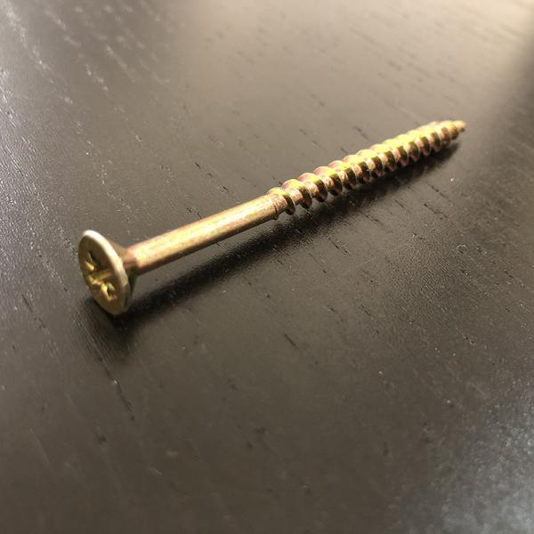 M4.0x75MM Yellow Zinc Construction Screw Countersunk Wood Screw Pozidriv Chipboard Screw