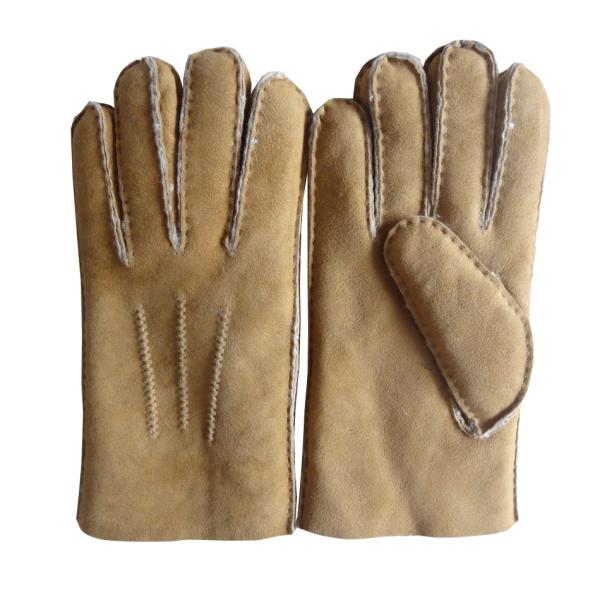 Brown Warm Leather Gloves , Mens Fitted Leather Gloves Eco - Friendly