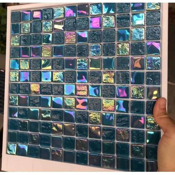 Acid-Resistant Glass Mosaic Swimming Pool Tile with Dolphin Pattern Handmade in Foshan