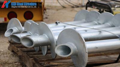 DIP chaud galvanisation préfabriqué en acier pile-moulé support avec vis hélicoïdale boulon d'ancrage