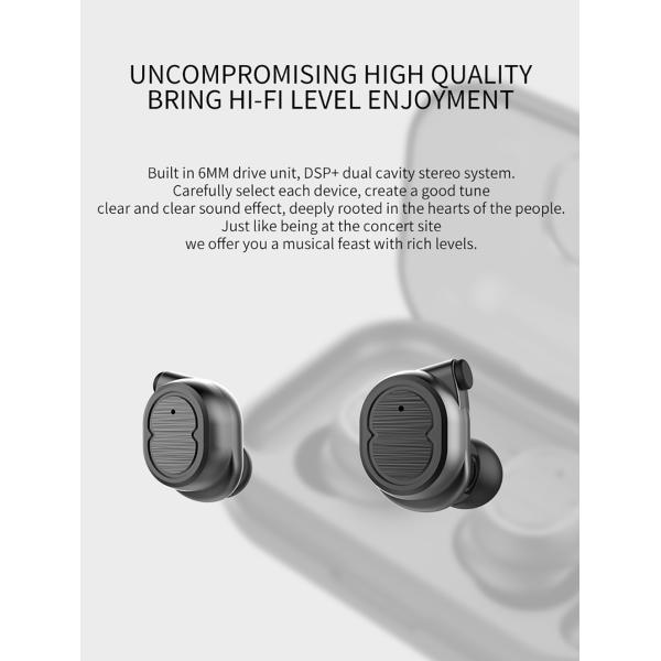 Беспроводной шлемофон Ipx5 Bluetooth спорта Tws наушника T8 делает стерео водостойким 6D свободное от Голов Earbuds Earbuds управлением касания V5.0 истинный басовый