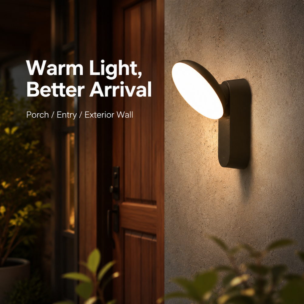 10W Adjustable Disc Outdoor Modern Outdoor Wall Lights 3000K For Porches Balcony Facades