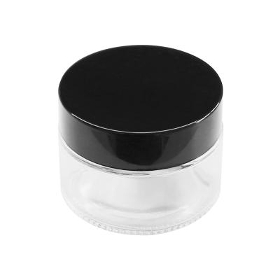 10g,20g,30g,50g,transparent Glass Eye and Face Cream Jars With Black Lids Cosmetic Containers