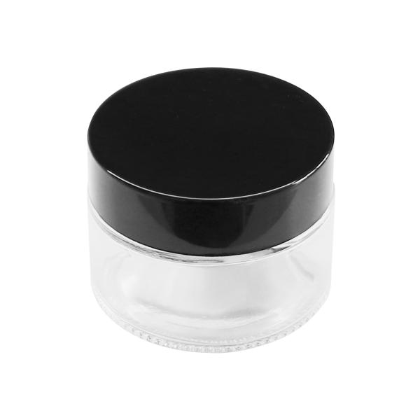 10g,20g,30g,50g,transparent Glass Eye and Face Cream Jars With Black Lids Cosmetic Containers