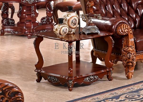 french style wooden carved luxury end side table