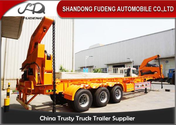 Heavy Duty Self Unloading Container Trailer With Hydraulic Container Lifter