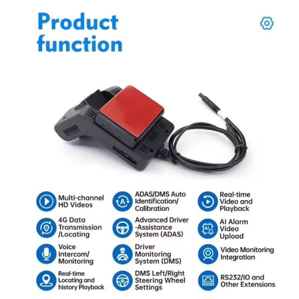 1080P Dash cam ADAS DMS 4G GPS WIFI AI Dual Lens Car Black Box Loop Recording for Night Vision for Taxi Bus