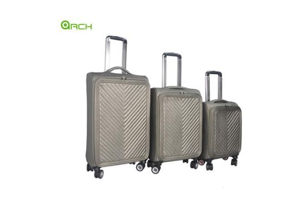 Elegant PU Soft Sided Luggage with Two Spinner Wheels and Internal Trolley System
