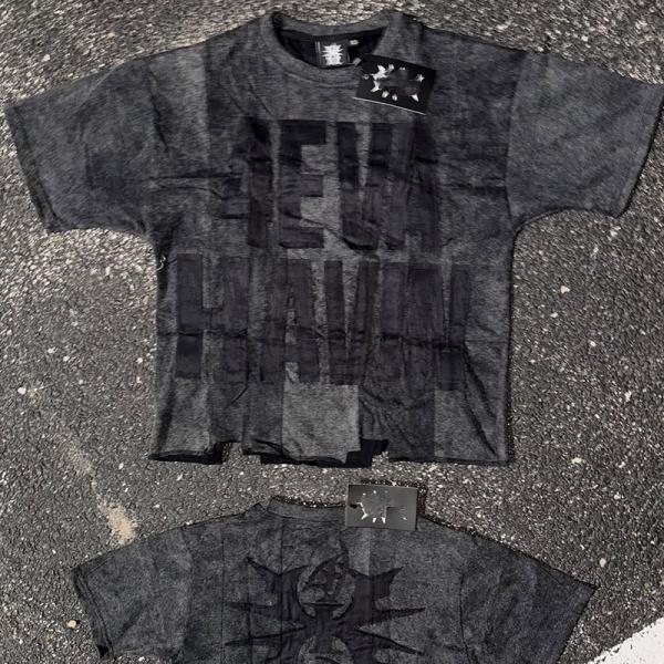 Custom Acid Wash Vintage T Shirt Designer Clothes Crop t Shirt Distress Embroidery Patch T-shirt Cut and Sew Tee for Men