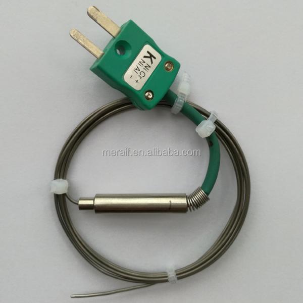 Thermal profile PFA high temperature stand omega k type thermocouple green connector with plug for industrial use