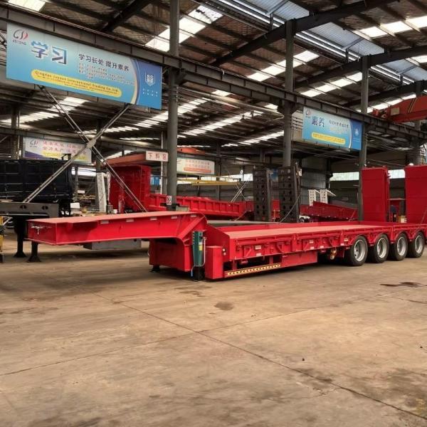 Optional Features 2 Axles Low Bed Trailer for Heavy Equipment Transportation