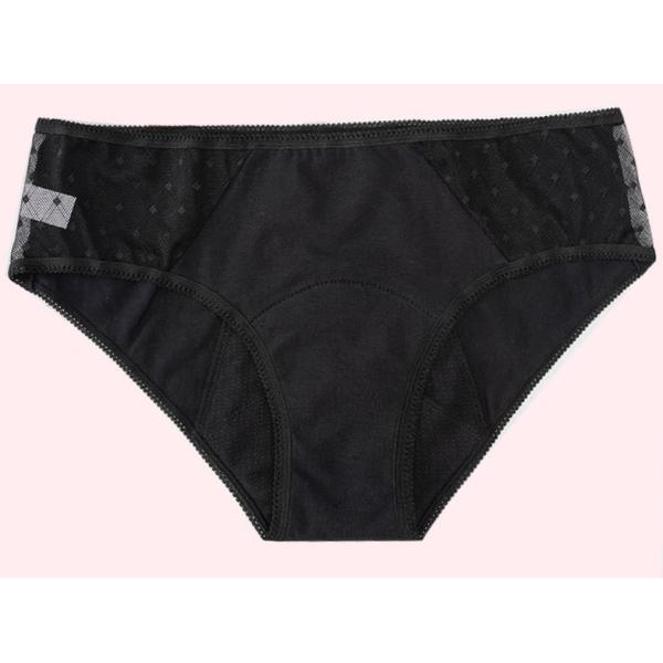 5xl Xxl Heavy Flow Period Panties Black Elastic Absorbent Menstrual Underwear Washable