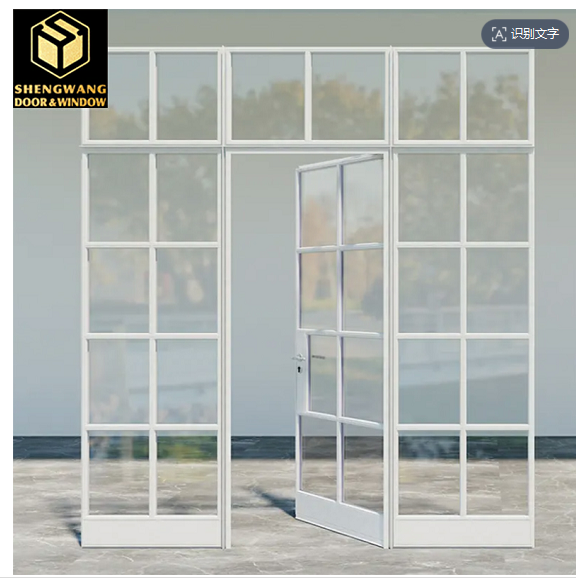 Porte en verre double en aluminium à l'intérieur Porte coulissante en verre bureau balançant demi-aluminium Porte en verre pliable